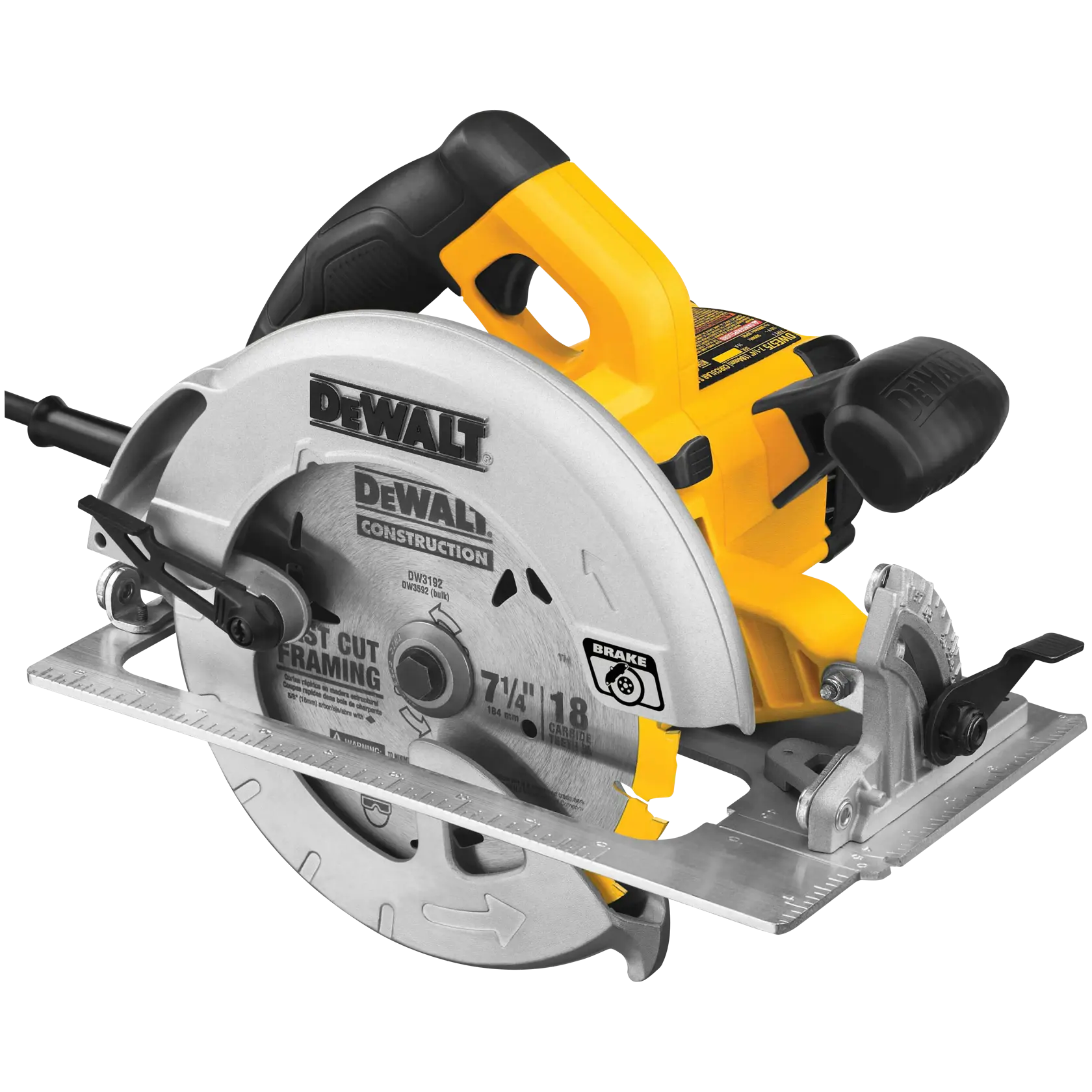 7 and one quarter inch lightweight circular saw sawing through a wooden sheet.