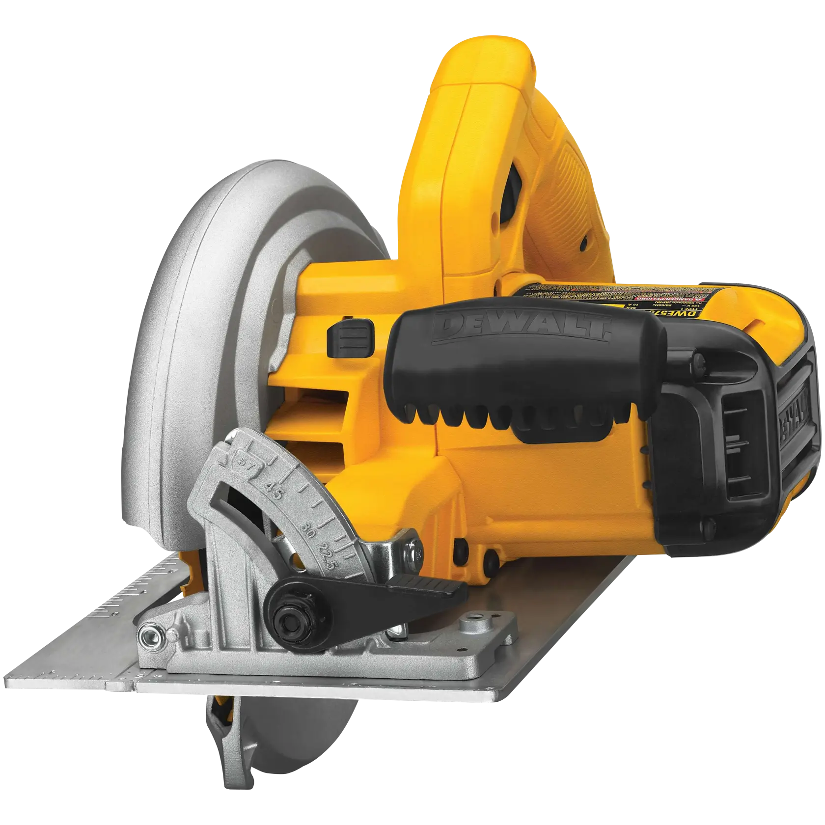 7 and one quarter inch lightweight circular saw sawing through a wooden board.