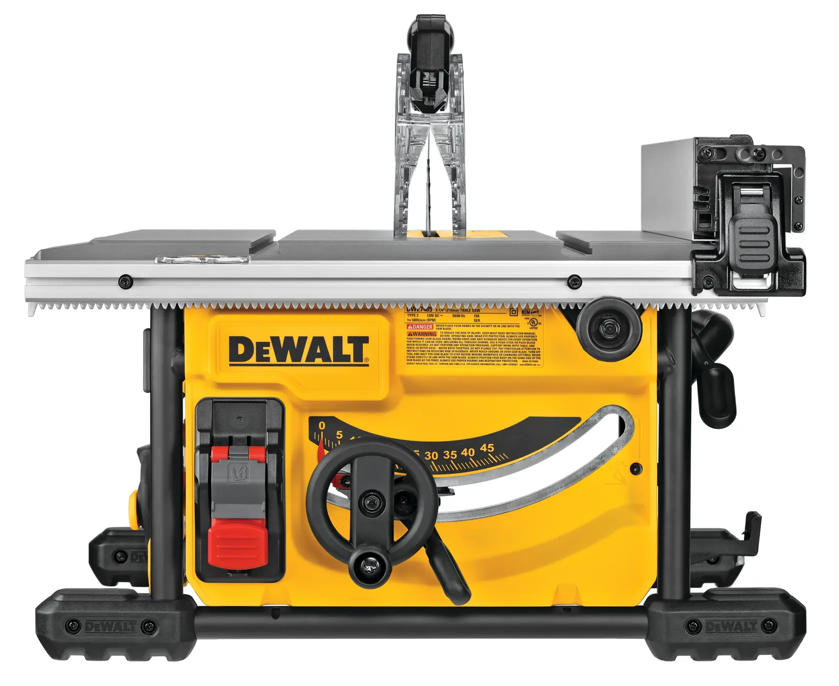 Profile of Compact Jobsite table saw.
