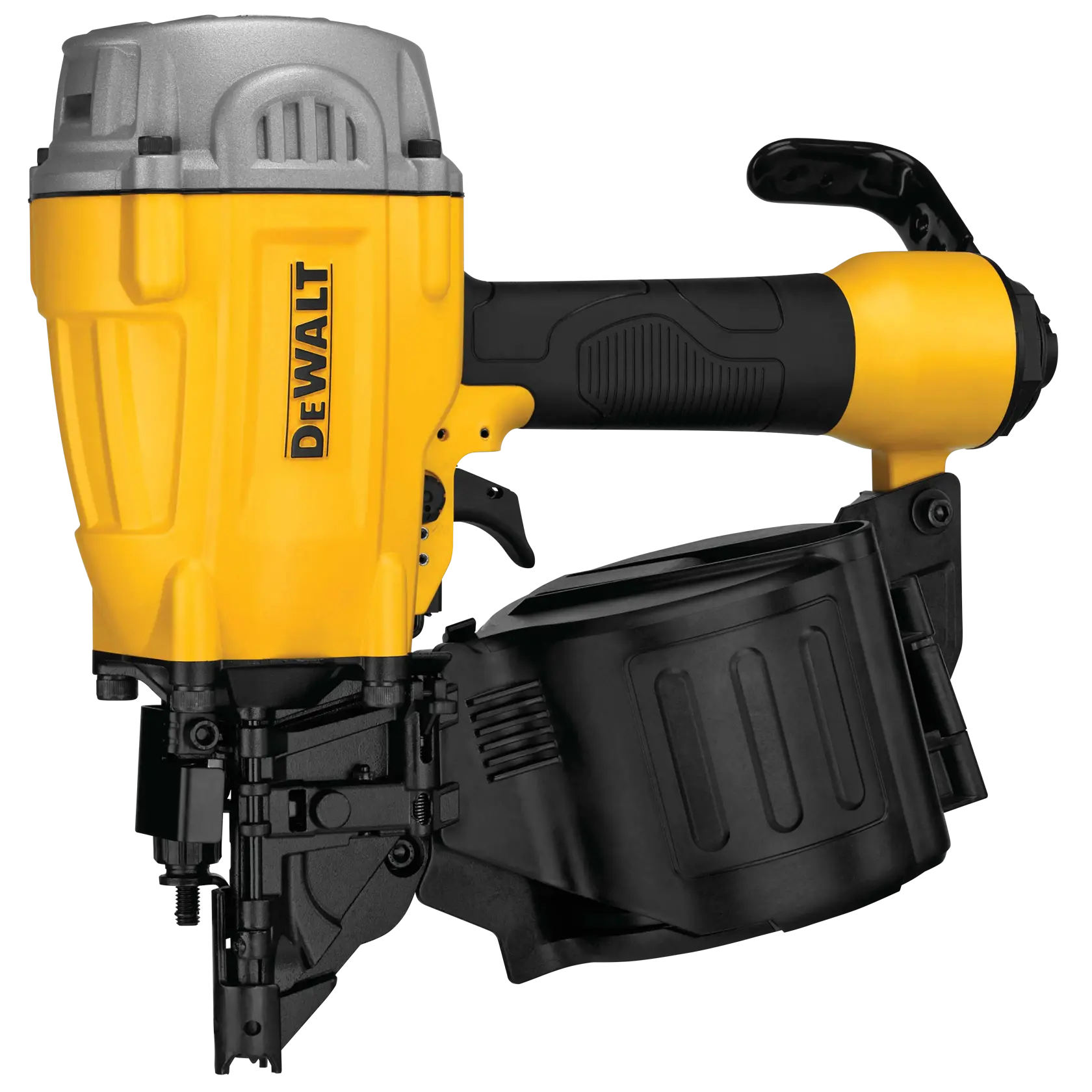 Profile of Coil framing nailer.