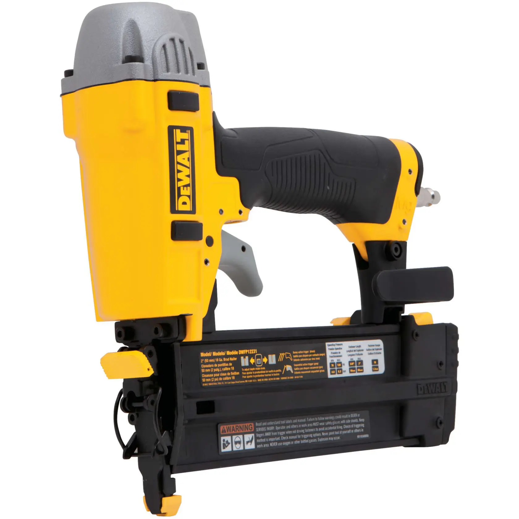 Profile of 18 Gauge 2 inch brad nailer.