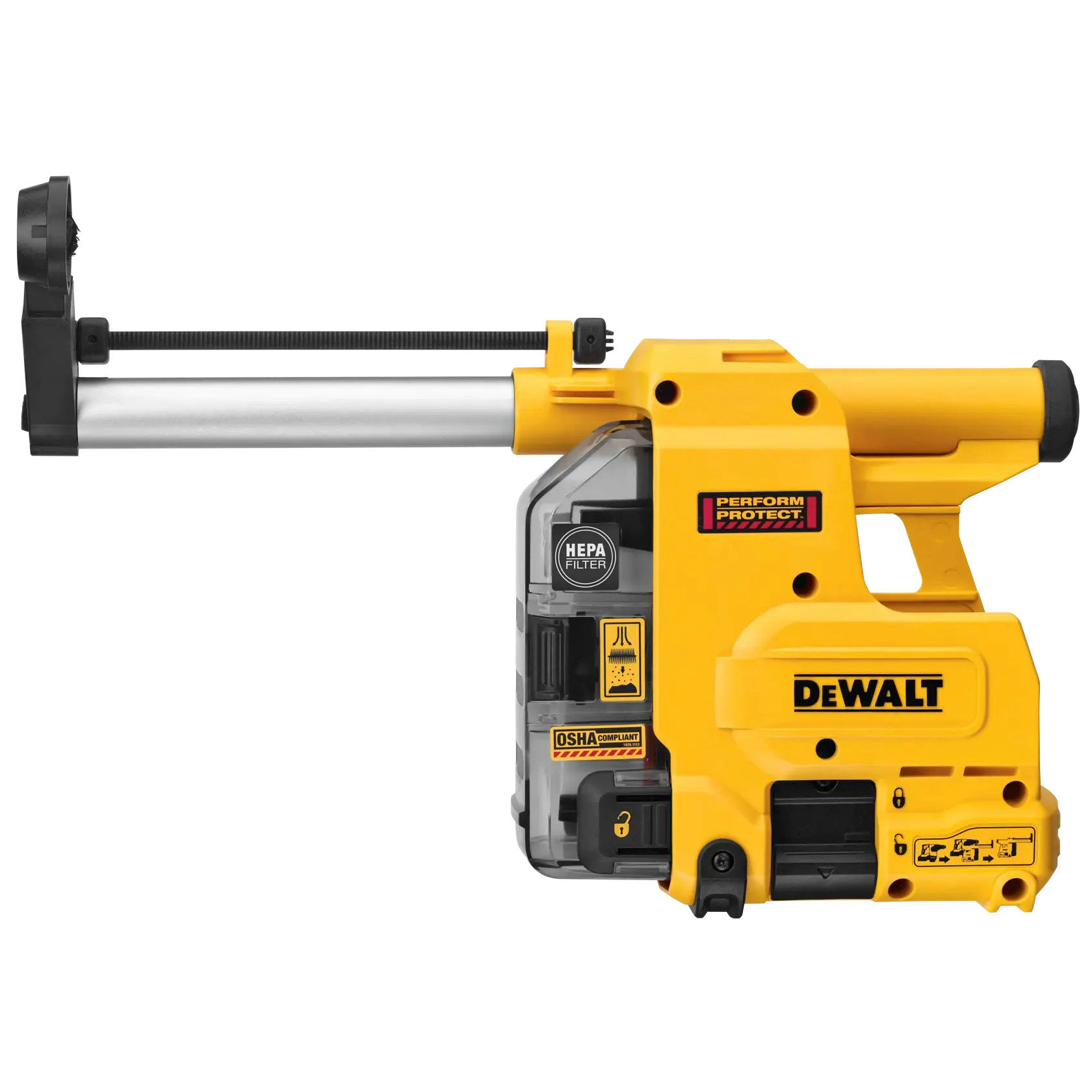 Onboard Dust Extractor for 1 and and one eighth inch slotted drive shaft plus hammers.