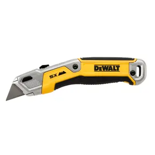 DEWALT® DWHT10998 Non Folding Knife front side with blade extended on white at a profile view