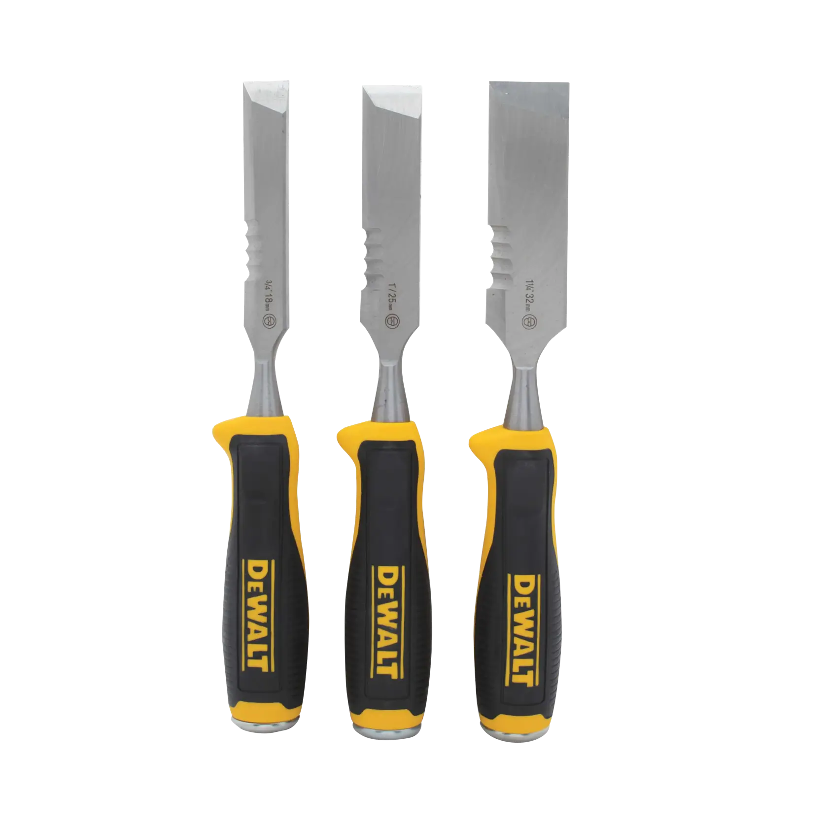 Profile of 3 piece Side Strike Wood Chisel Set.