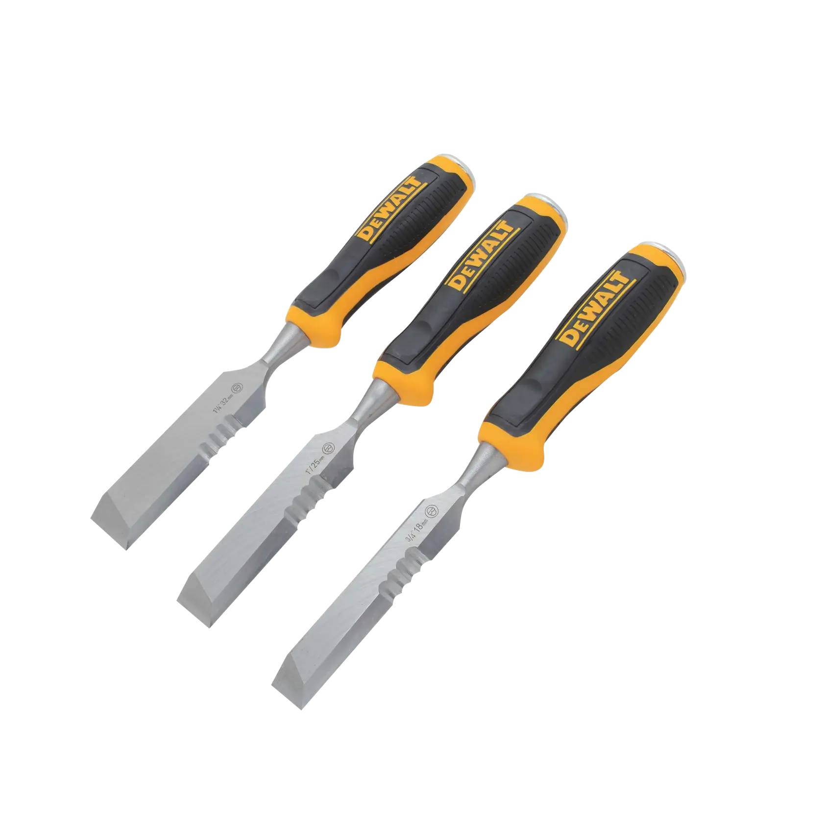 Profile of 3 piece Side Strike Wood Chisel Set.