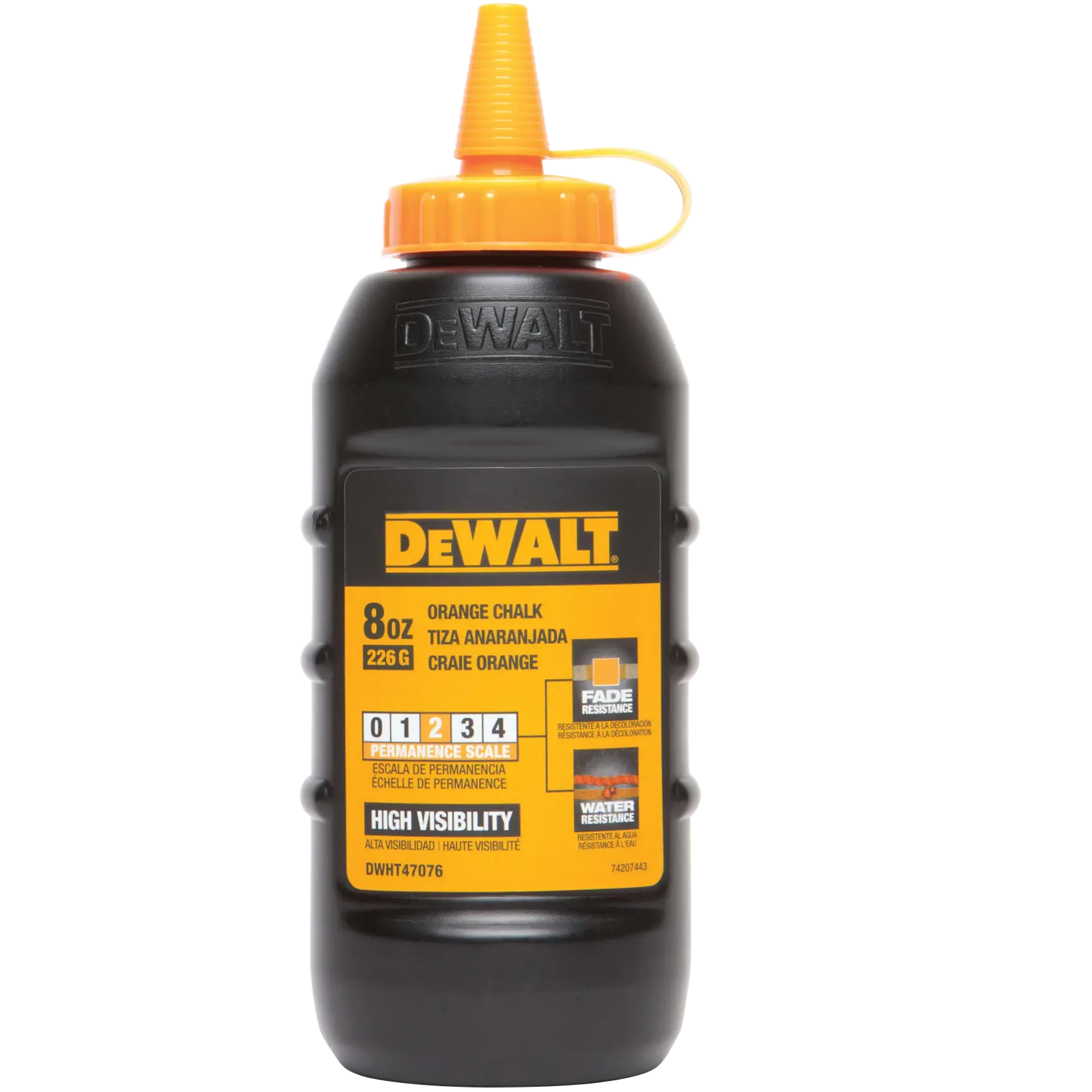 Profile of 8 ounces Chalk Orange High Visibility.