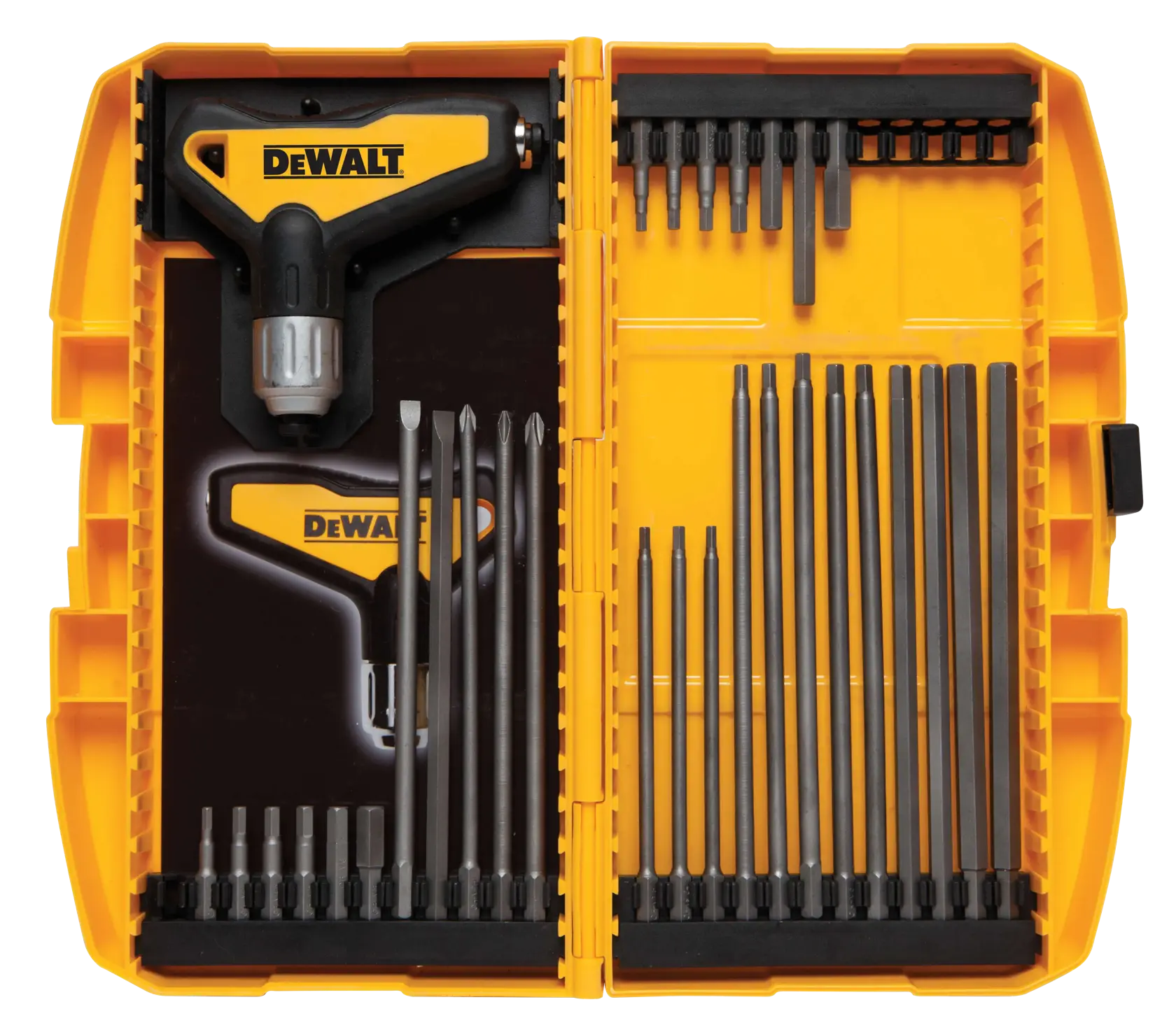 31 piece Ratcheting T Handle Hex Key Set.