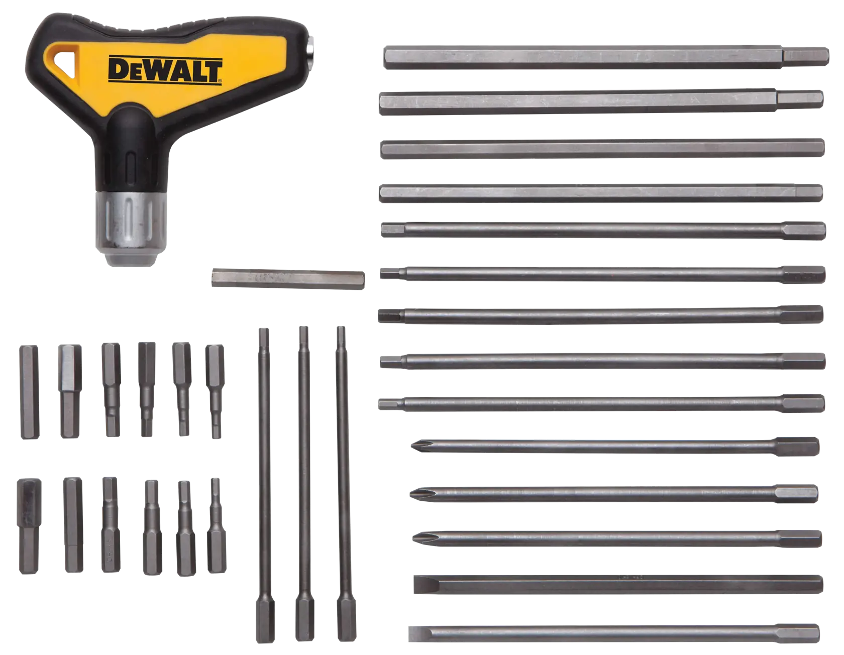 31 piece Ratcheting T Handle Hex Key Set without its tray.