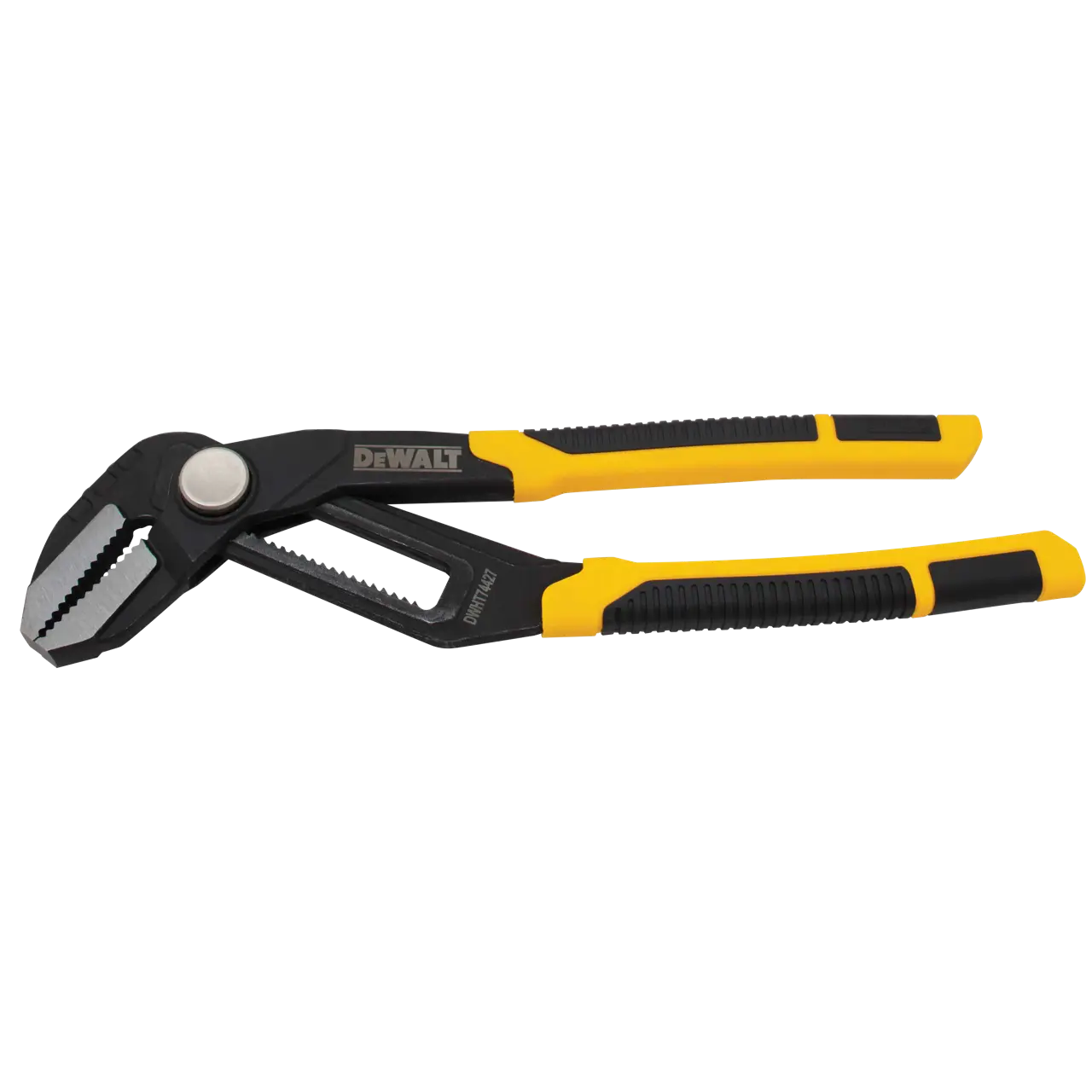 Profile of  10 inch Straight Jaw Pushlock Pliers.