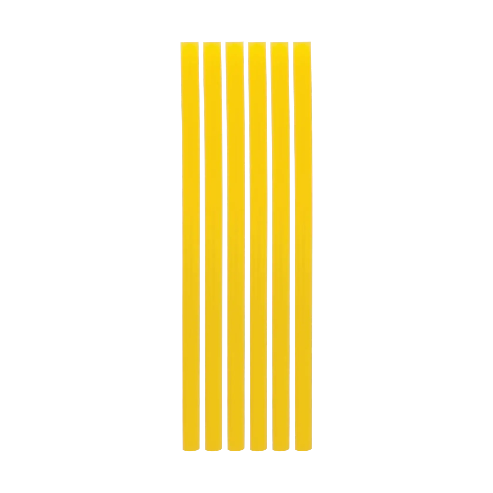 Profile of 10 inches by 7 sixteenth inches dia hot melt full size glue sticks.
