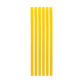 Profile of 10 inches by 7 sixteenth inches dia hot melt full size glue sticks.