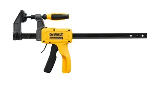 Profile view of Dewalt 12 inch hybrid clamp on white