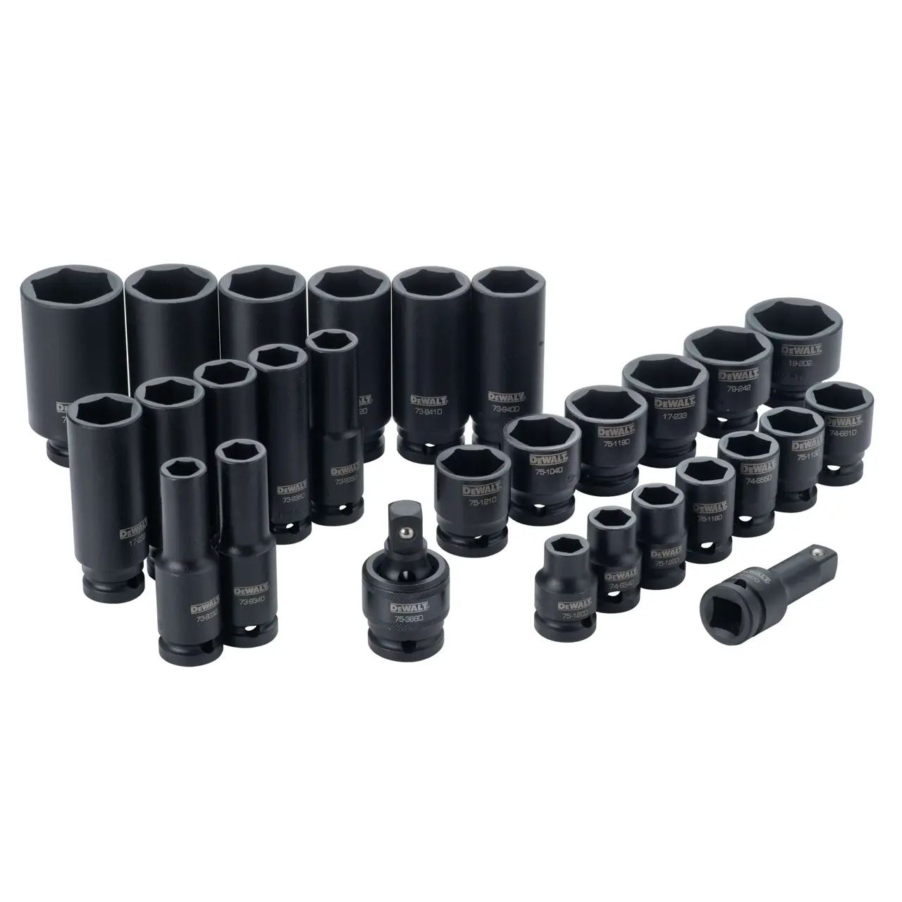 1/2 IN. DRIVE STANDARD and DEEP IMPACT SOCKET SET 6 PT. (28 pc.)