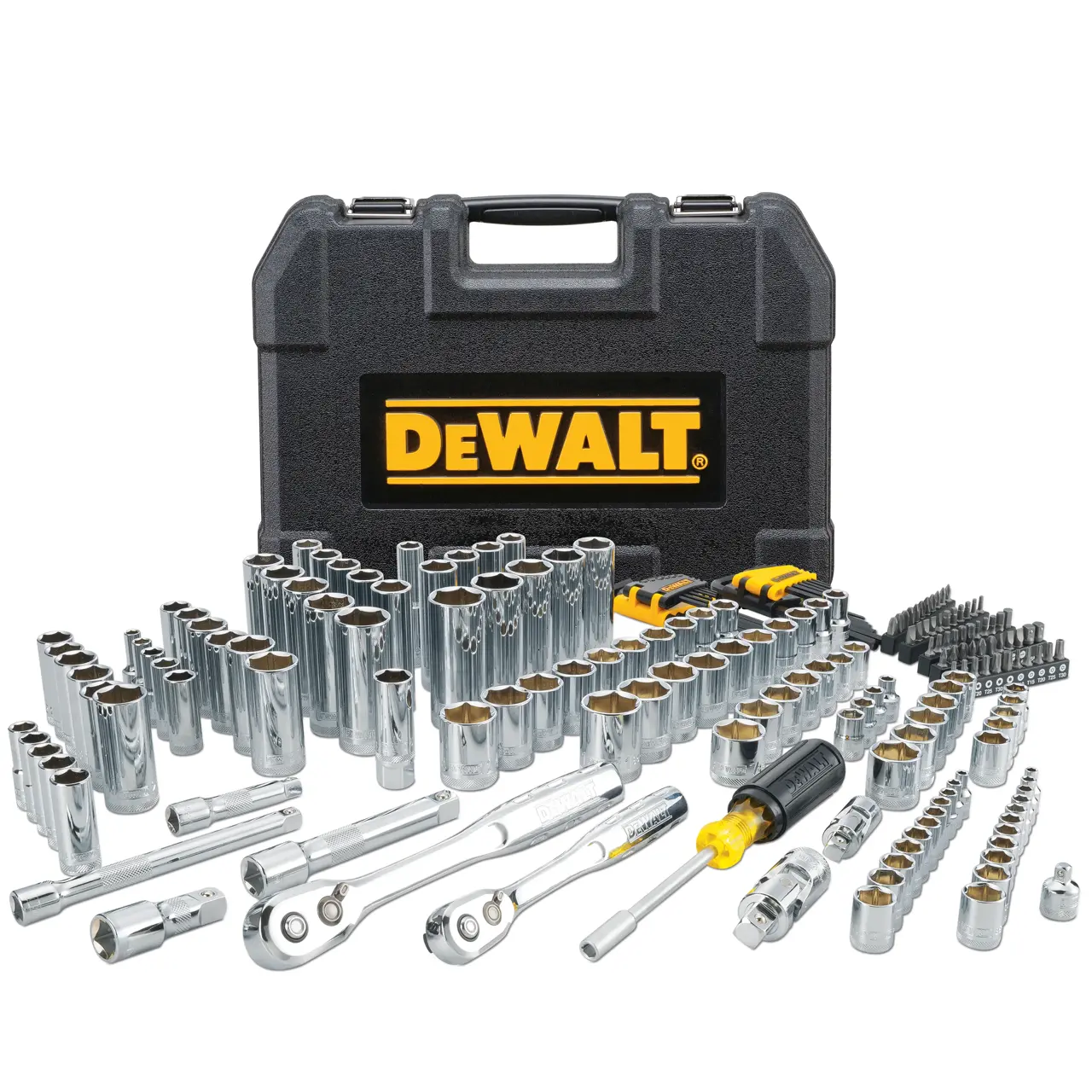 1/4-in. (6.4mm), 3/8-in. (9.5mm), & 1/2-in. (13mm) Drive Standard (SAE) and Metric Mechanics Tool Set (200-piece)