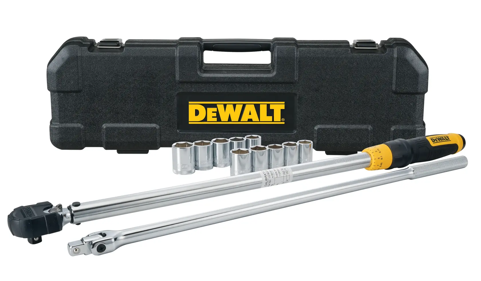 DEWALT 12 piece torque wrench set with case.
