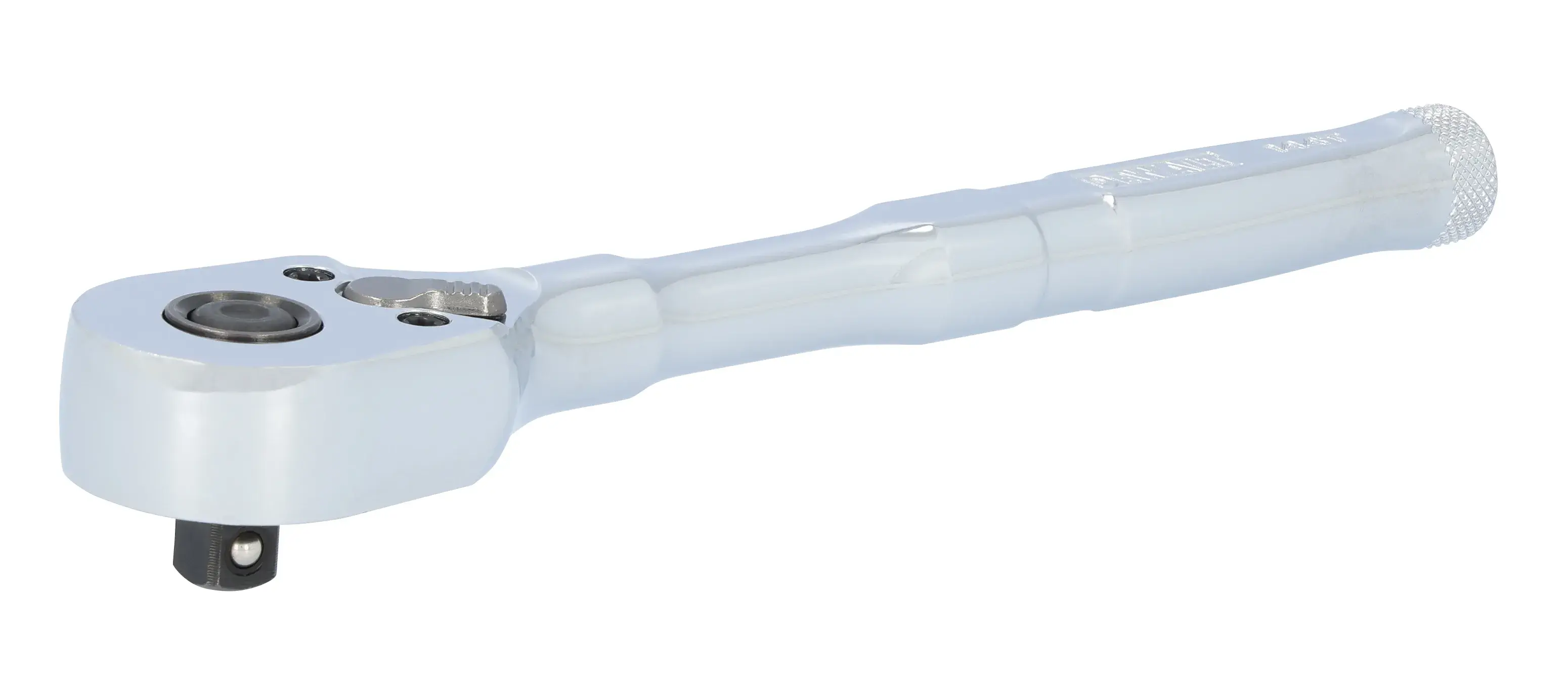 DEWALT® TOUGHSERIES™ DWMT45019 1/4 Inch Drive 144 Tooth Quick Release Ratchet on white at a 3/4 view from the left