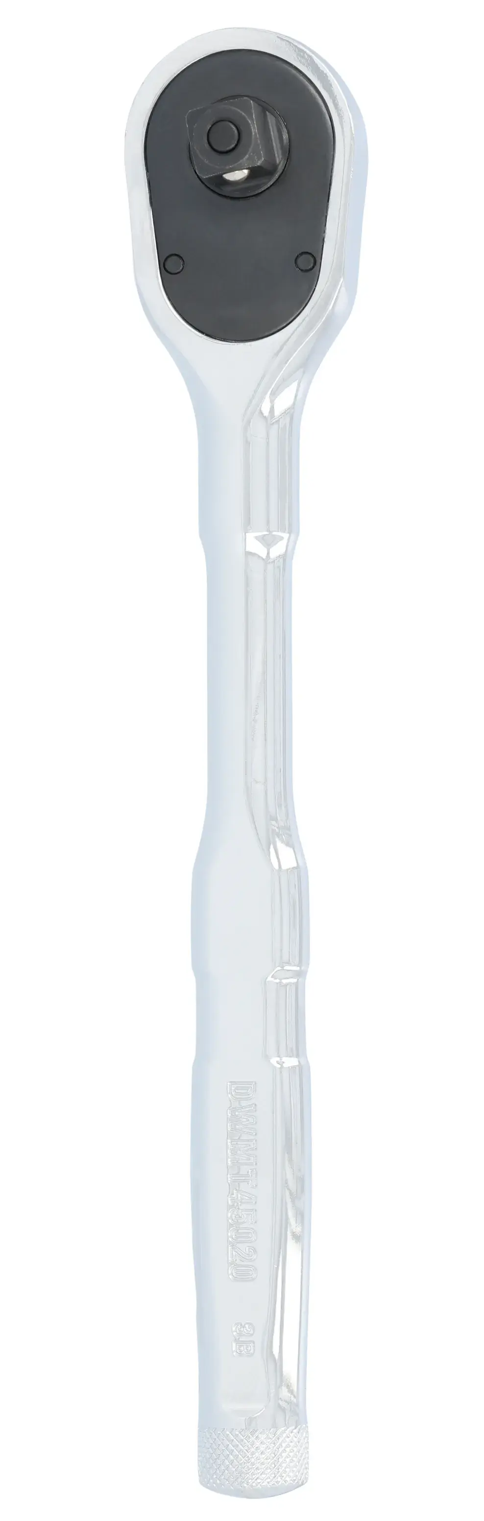 DEWALT® TOUGHSERIES™ DWMT45020 3/8 Inch Drive 144 Tooth Quick Release Ratchet back side on white at a profile view