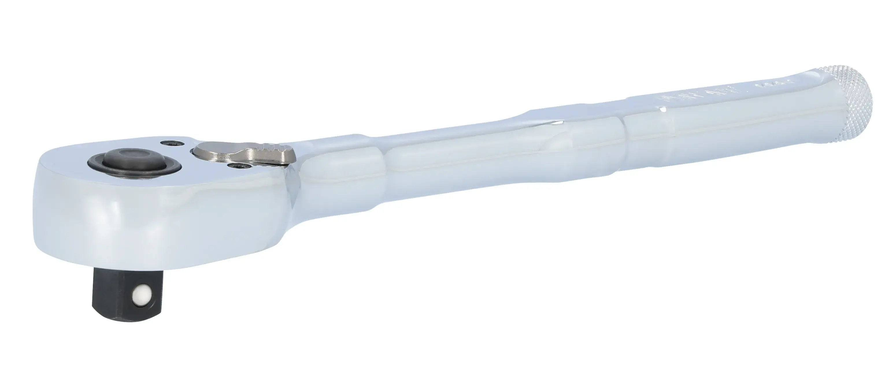 DEWALT® TOUGHSERIES™ DWMT45020 3/8 Inch Drive 144 Tooth Quick Release Ratchet on white at a 3/4 view from the left