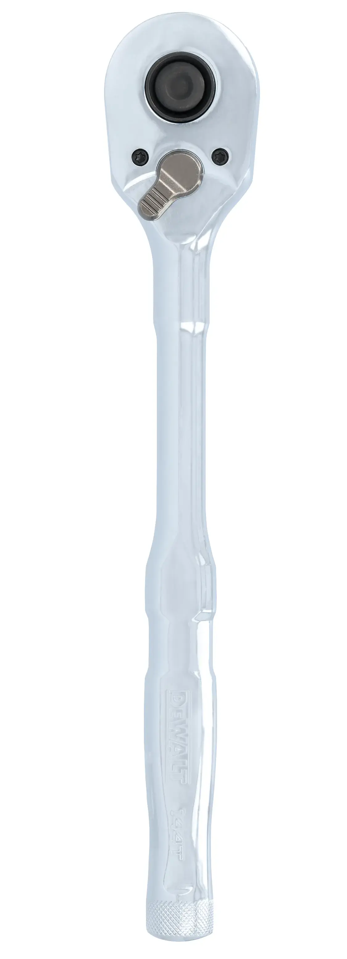 DEWALT® TOUGHSERIES™ DWMT45021 1/2 Inch Drive 144 Tooth Quick Release Ratchet front side on white at a profile view