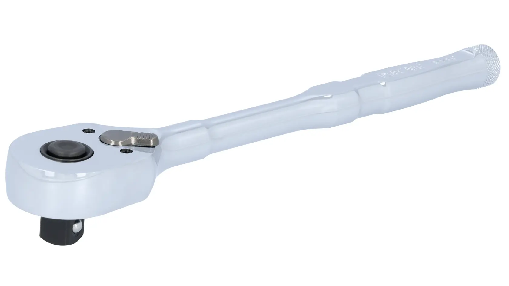 DEWALT® TOUGHSERIES™ DWMT45021 1/2 Inch Drive 144 Tooth Quick Release Ratchet on white at a 3/4 view from the left