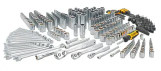 Profile of 341 piece DEWALT mechanics tools set.