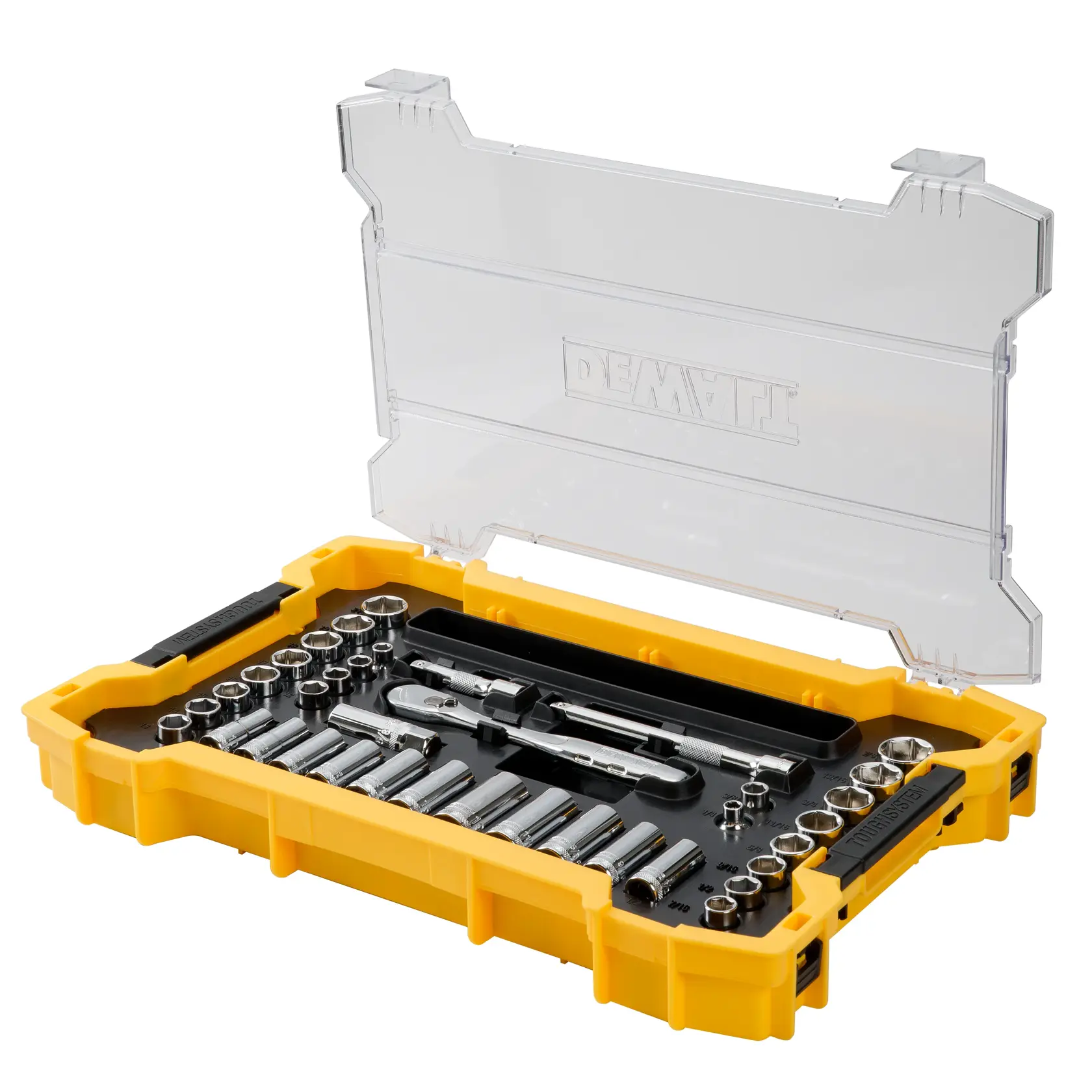 DEWALT® 37-pc. 3/8-in. Drive Socket Set with ToughSystem® 2.0 Tray and Lid