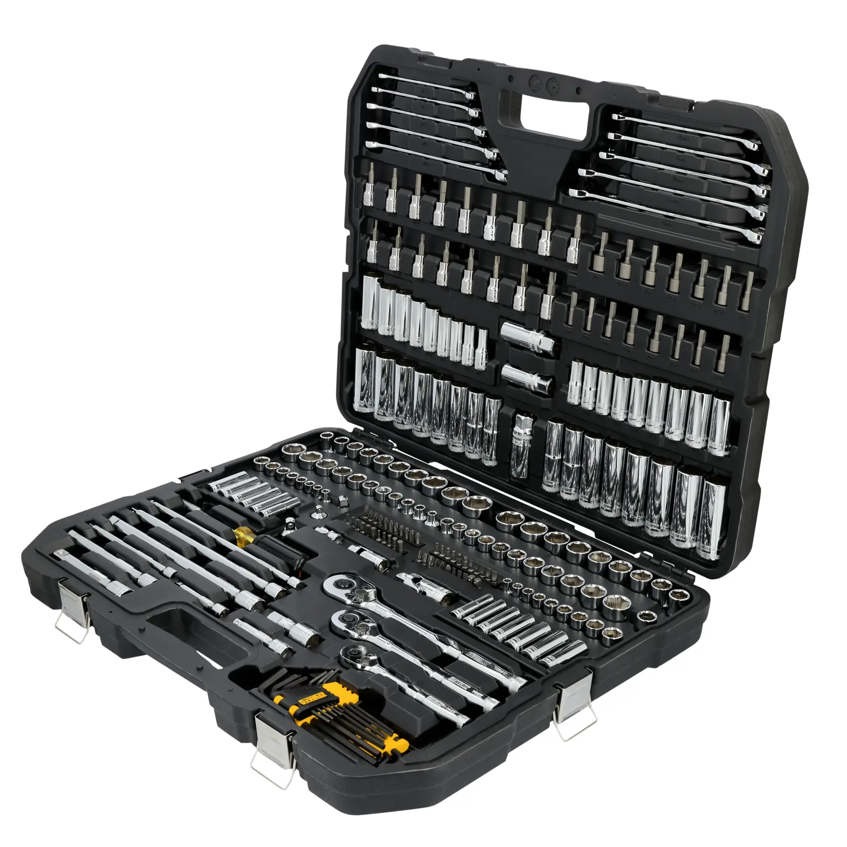 DEWALT® TOUGHSERIES™ DWMT45417 Mechanics Set in black case on white at a 3/4 view from the right 