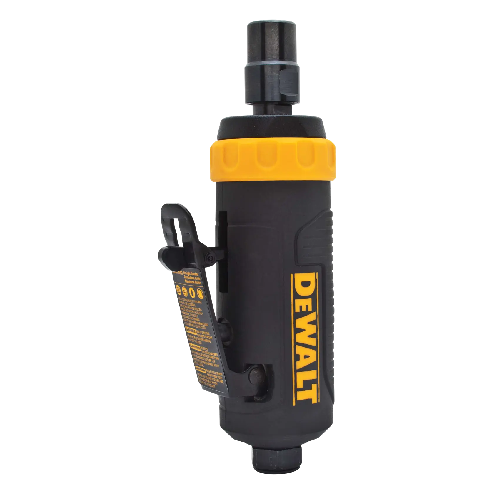 Profile of DEWALT straight die grinder.