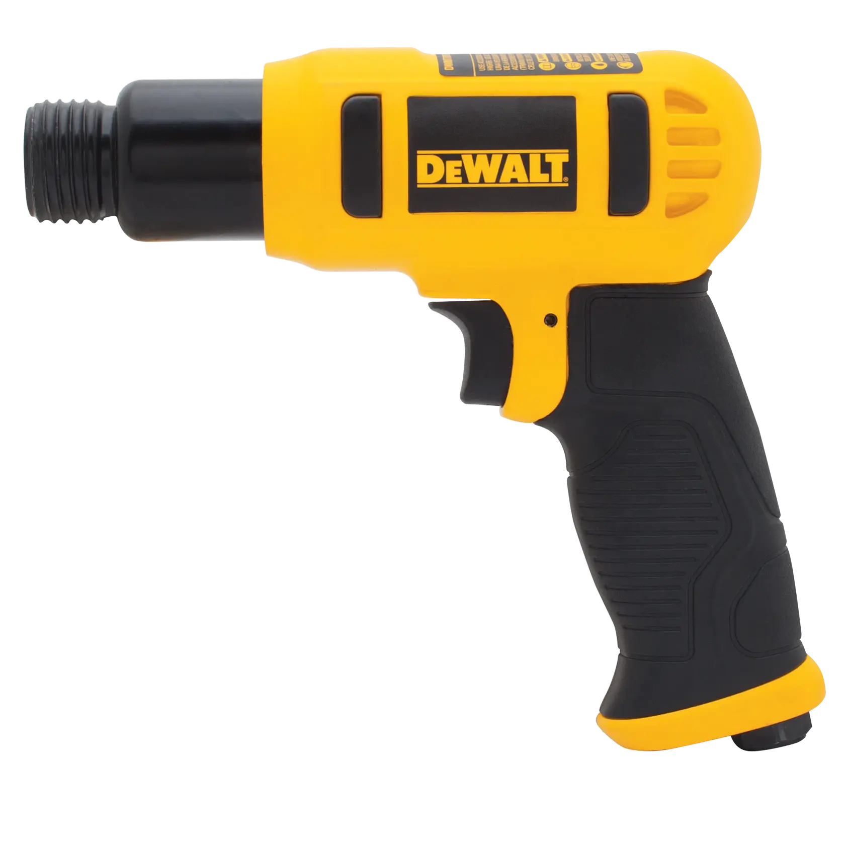 Side view of DEWALT chisel hammer.