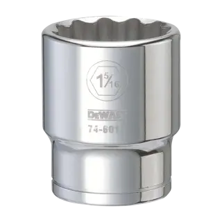 Drive socket 1 and 5 / 16 in socket 3 quarter in drive 12 point vanadium steel polished chrome.