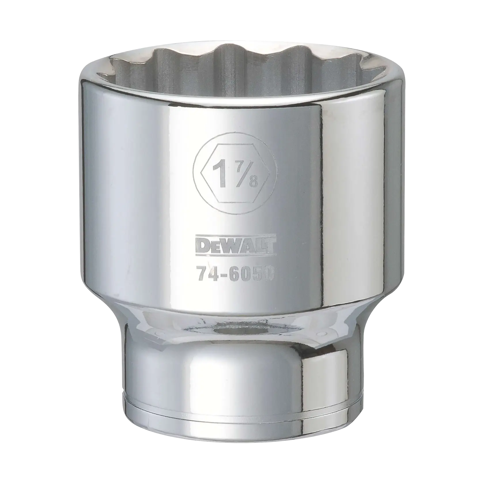 Drive socket 1 and 7 eighths in socket 3 quarter in drive 12 point vanadium steel polished chrome.