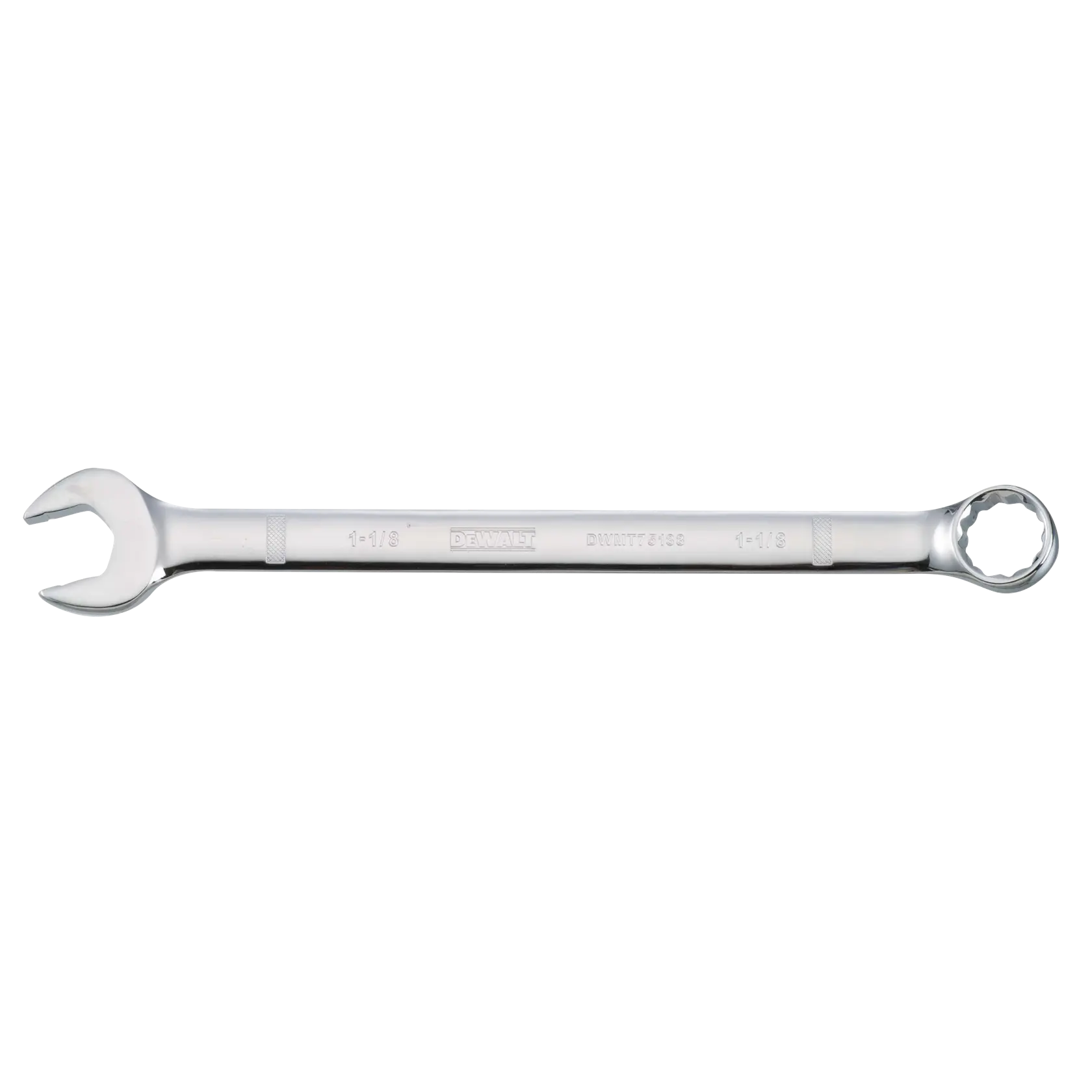 Combination wrench Sae 1 and 1 eighths in head 15 and 9 / 16 in length 12 point chrome comfort grip handle.
