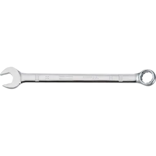 Combination wrench metric 22 millimeter head 11 and 5 eighths in length 12 point chrome comfort grip handle.