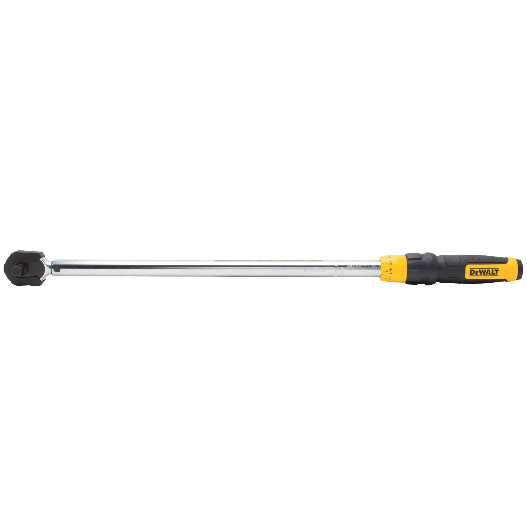 Side view of DEWALT micrometer torque wrench.