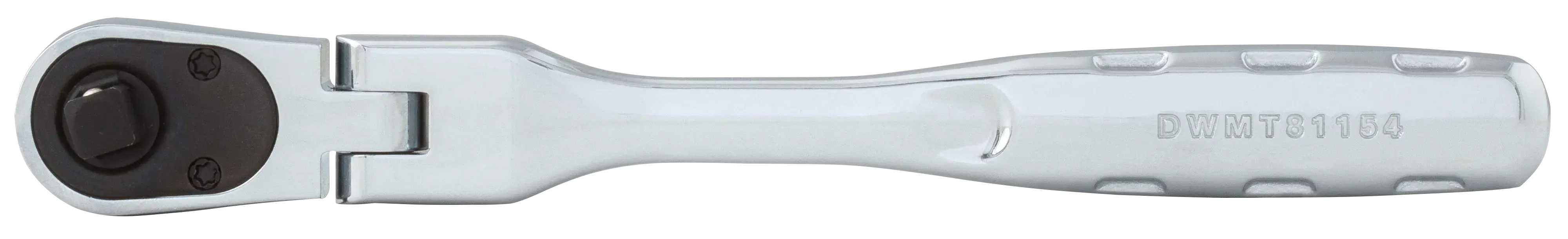 Bottom view of one quarter inch drive flex head ratchet.