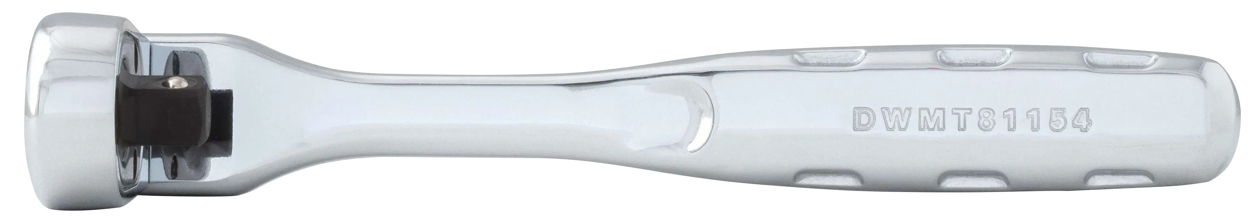 Bottom view of one quarter inch drive flex head ratchet.