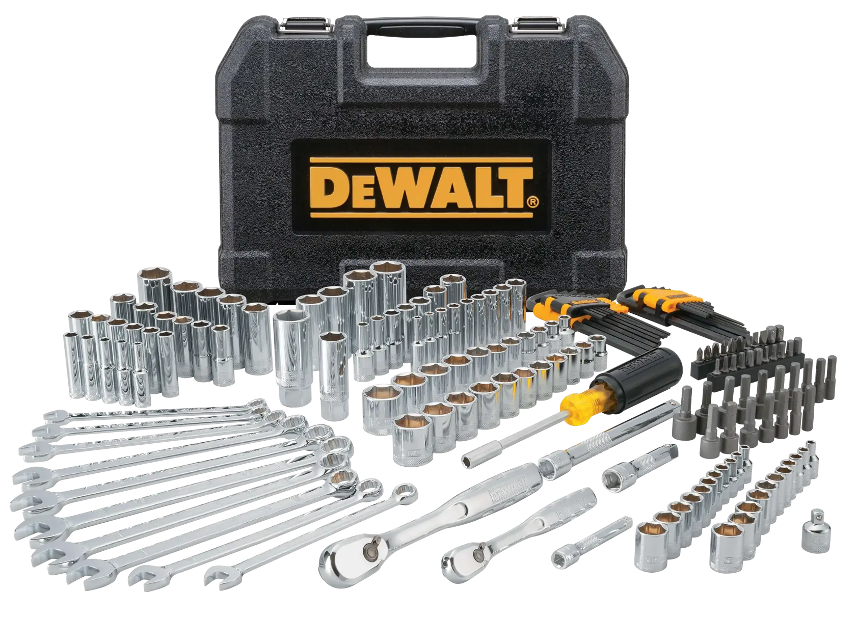 Profile of 172 piece mechanics tool set.