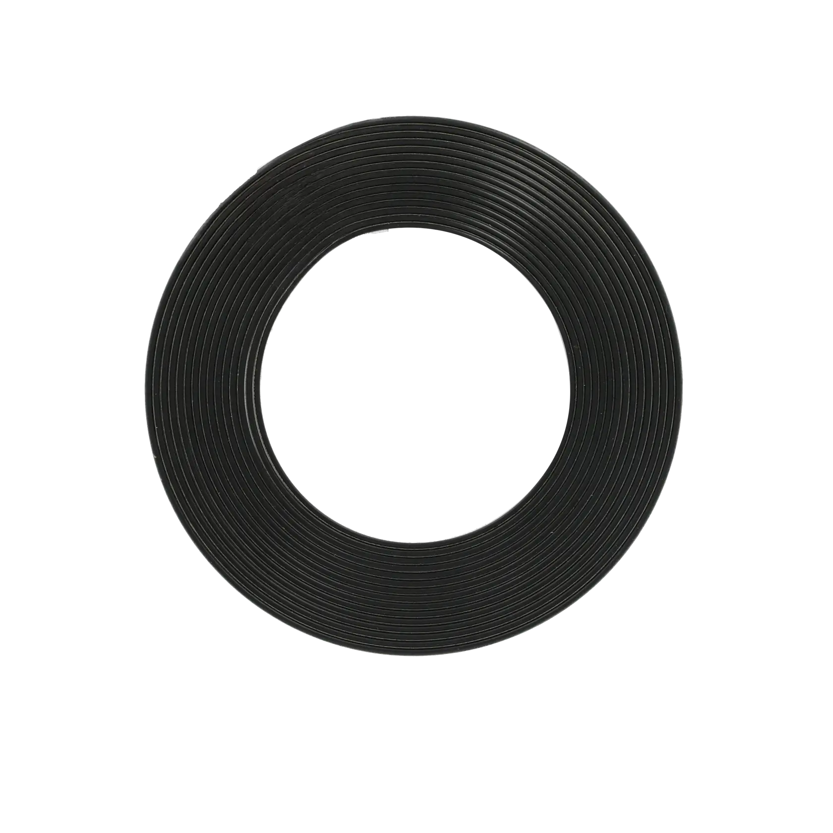 DEWALT DWS5050 black replacement track saw zero-clearance strip, top view on white background.