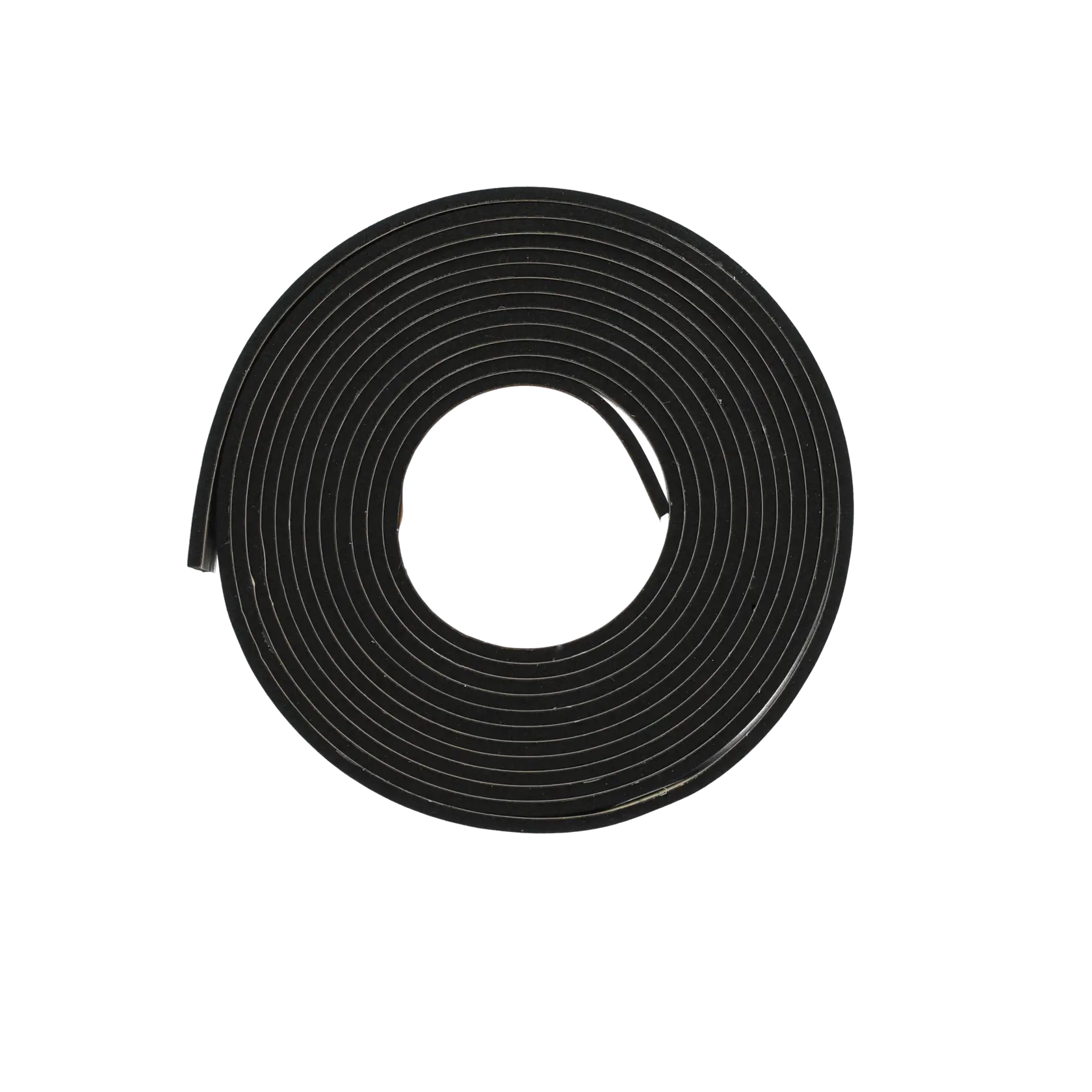 DEWALT DWS5052 black foam tape roll, product photography on white background, top view.