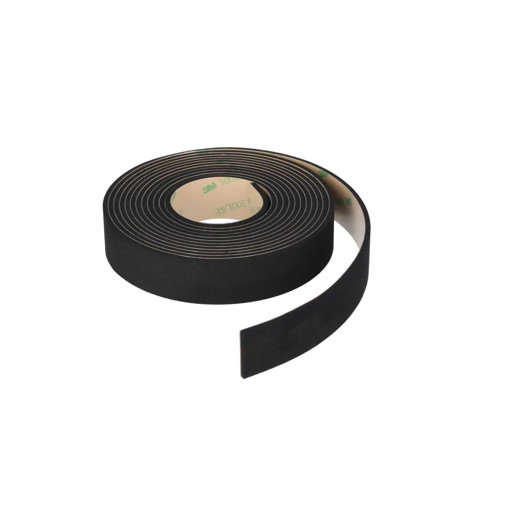 DEWALT DWS5052 black adhesive tape roll, side angle on white background, for tool accessories or sealing.