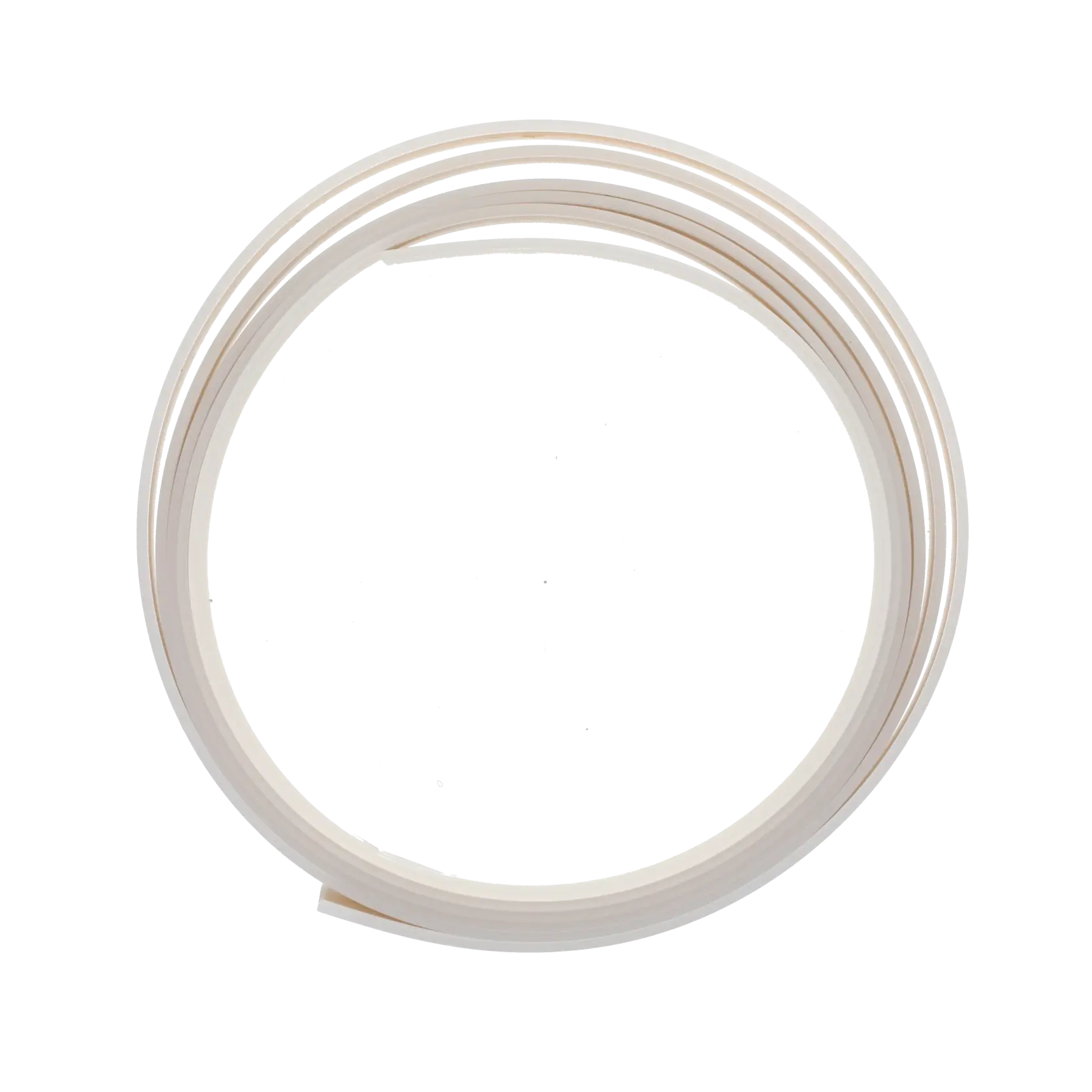DEWALT DWS5069 photography of coiled white strip on white background, top view.