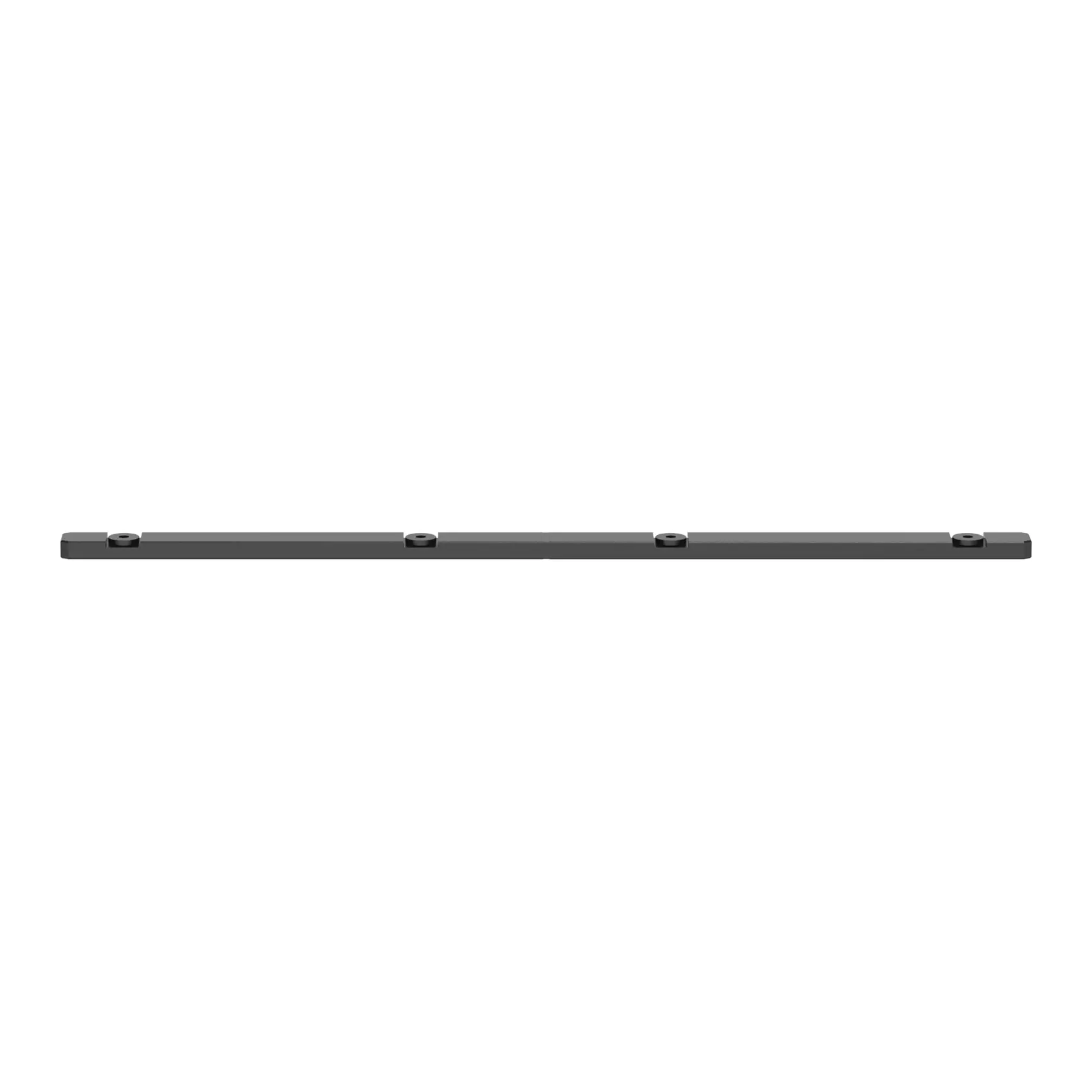 DEWALT DWS5130 metal track guide for saws, rectangular with black strips, shown on a white background.