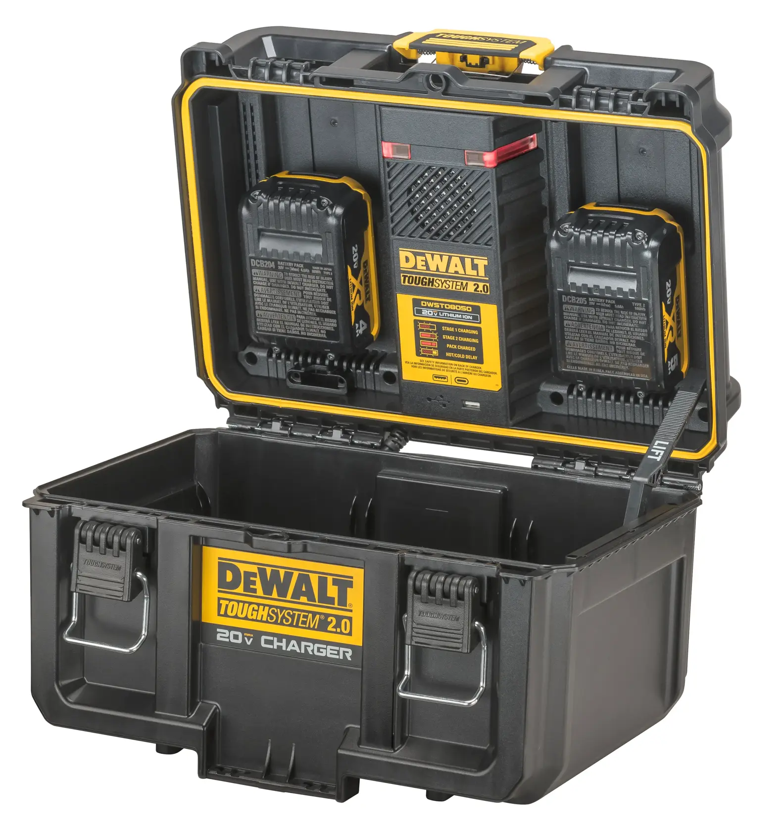 Dual Charger 20v Front Facing 0pen Lid