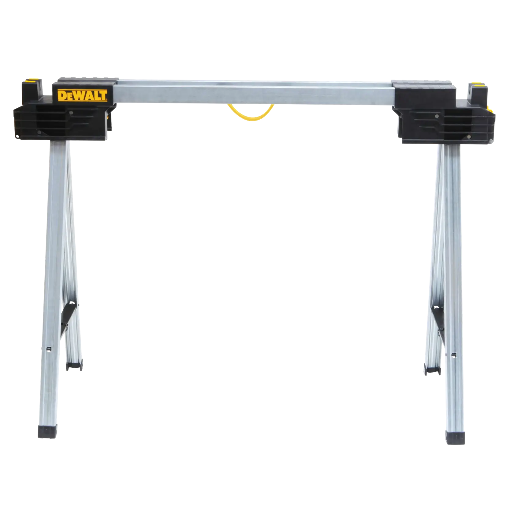Metal folding sawhorse.