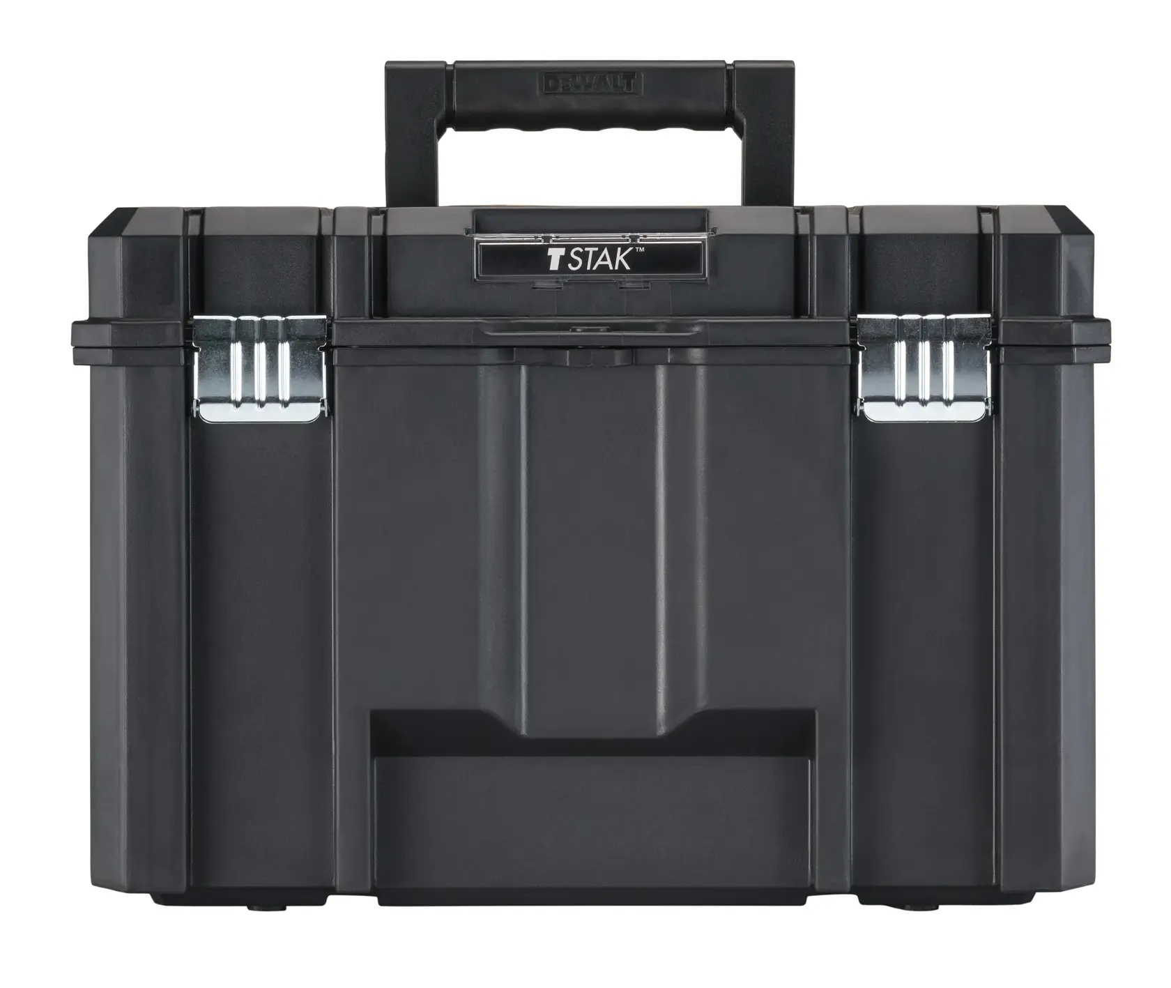 Right profile of a T stak 6 deep box with handle out.