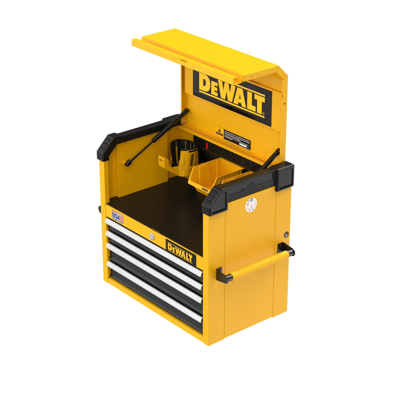 DEWALT 26“ W 4-Drawer Tool Chest Overhead View on White