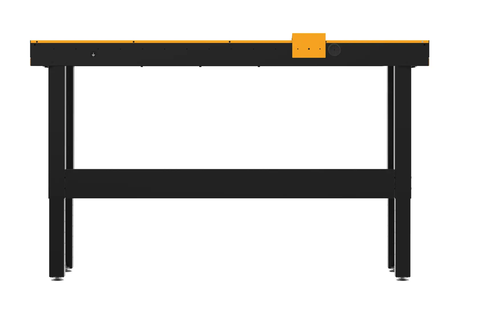 Back view of 6 ft. workbench with butcher block wood top