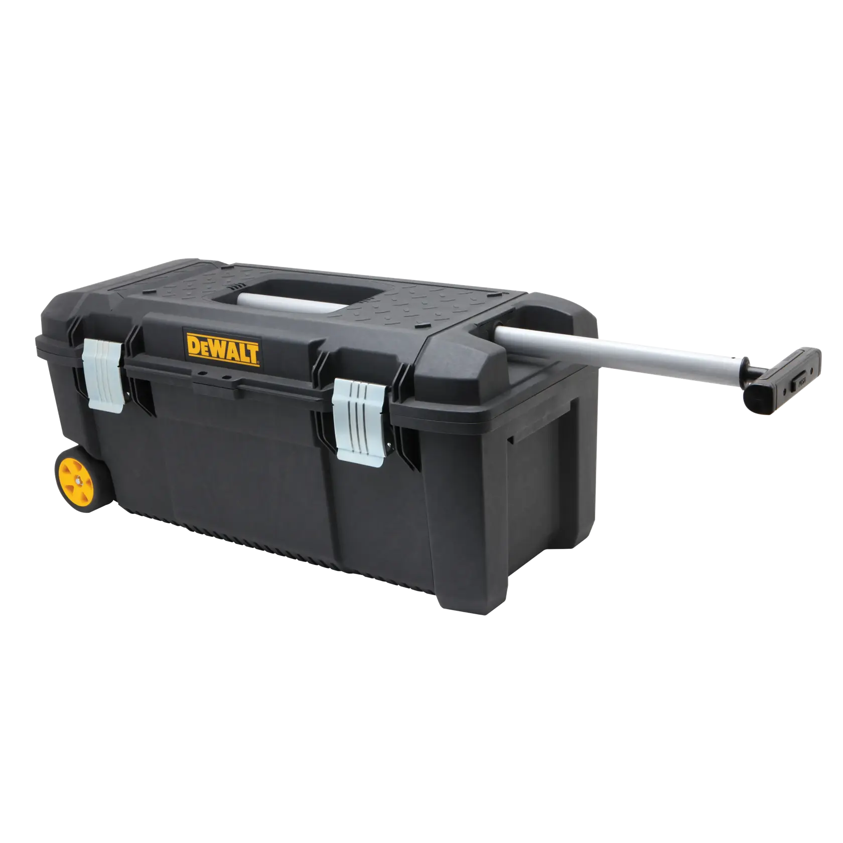 Telescopic handle of 28 inch Tool box on wheels.n