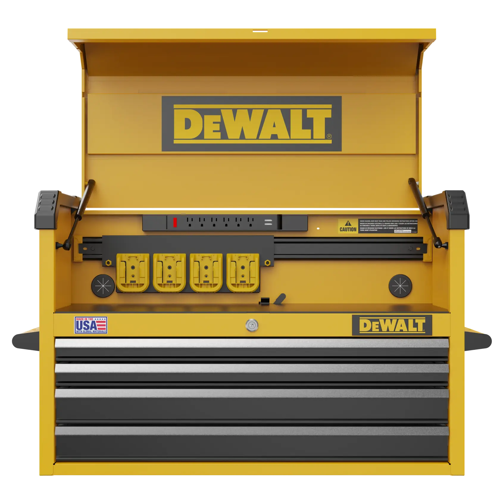 Profile View of DEWALT® 37 in. 4-Drawer Tool Chest on White