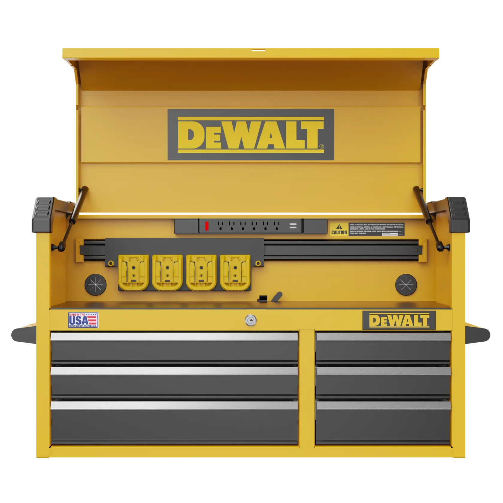 Profile View of DEWALT® 41 in. 6-Drawer Tool Chest on White